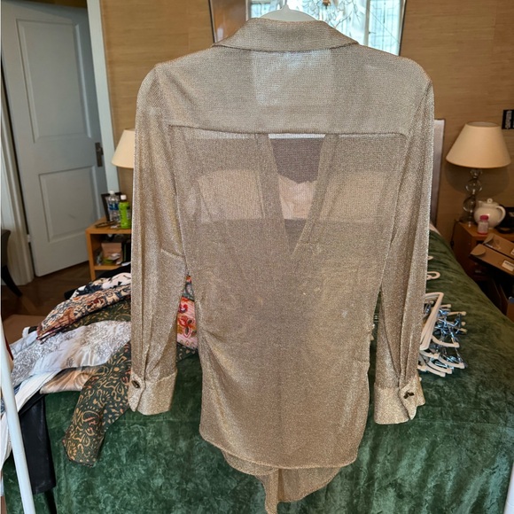 Gold Chain Mail Style Going Out Top - Picture 2 of 2